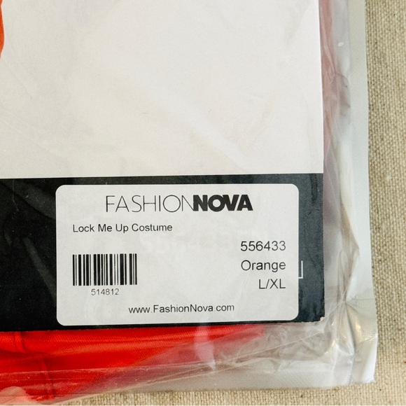 FASHION NOVA “Lock Me Up” Orange Costume Set L/XL NEW! - Picture 5 of 6